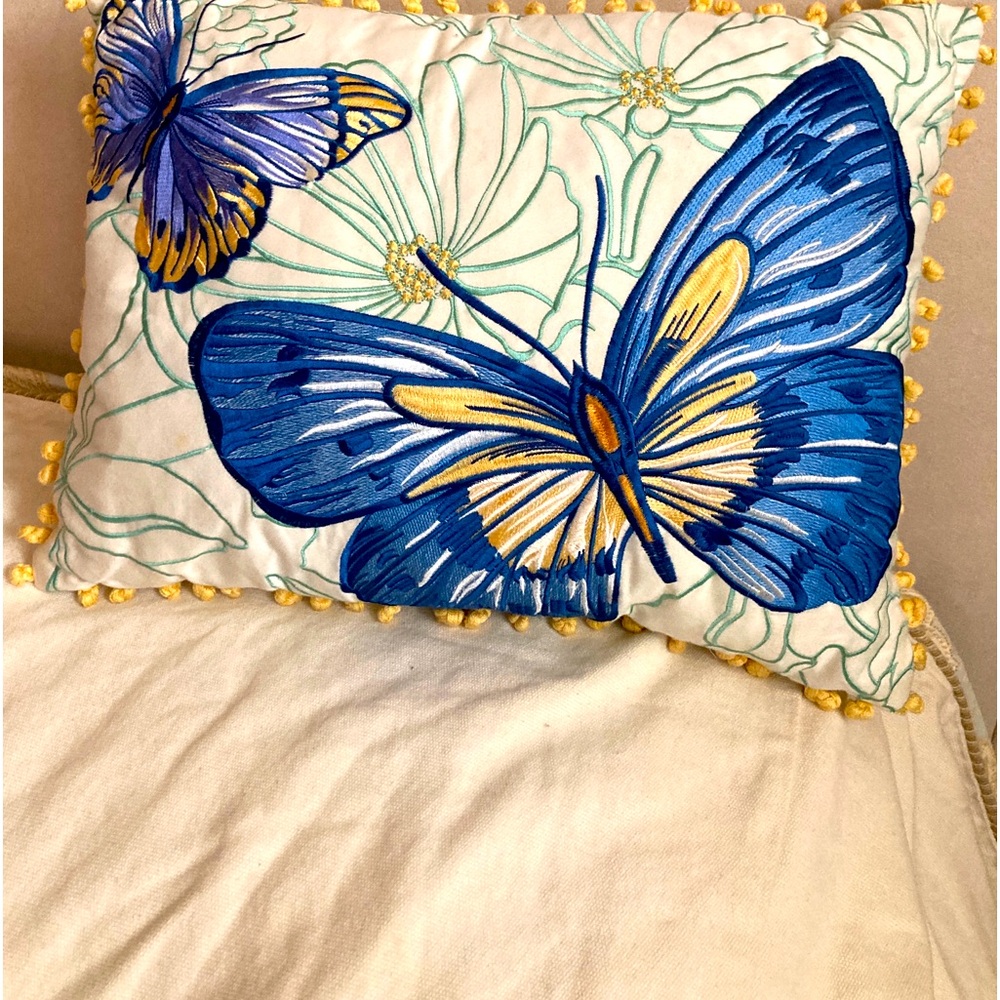 SOLD. SKYE Butterfly pillow.